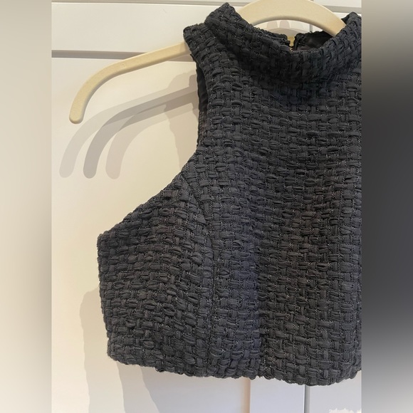 Alamour Black Racer Neck Crop Top - Picture 9 of 16